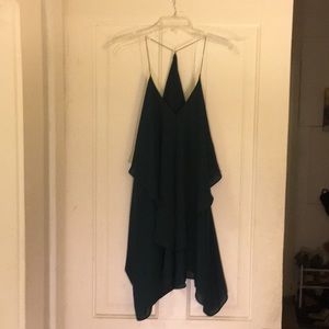 Dark teal floaty midi dress